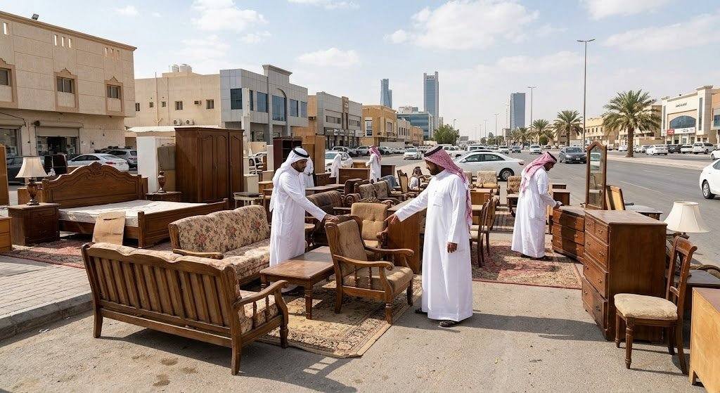 فريق عمل محترف يقوم بتقييم وشراء ونقل الأثاث المستعمل ضمن خدمات شراء الاثاث المستعمل حي العريجاء لضمان تقديم أفضل الأسعار وخدمة سريعة وموثوقة.
